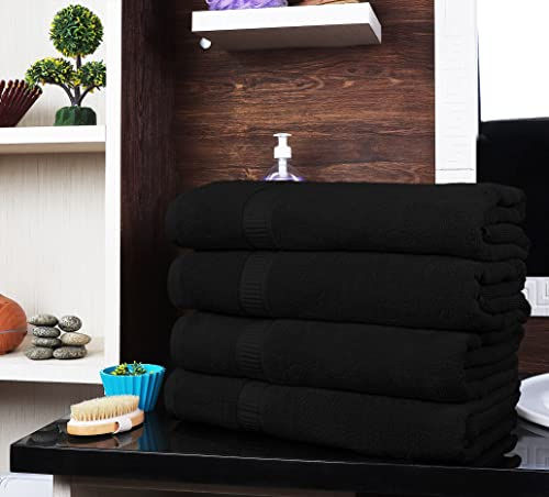 Utopia Towels - Luxurious Jumbo Bath Sheet 1 Piece - 600 GSM 100% Ring Spun Cotton Highly Absorbent and Quick Dry Extra Large Bath Towel - Super Soft Hotel Quality Towel (35 x 70 Inches, Black)