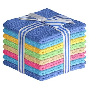 elaine karen 100% cotton washcloths, 8pc set, colors may vary