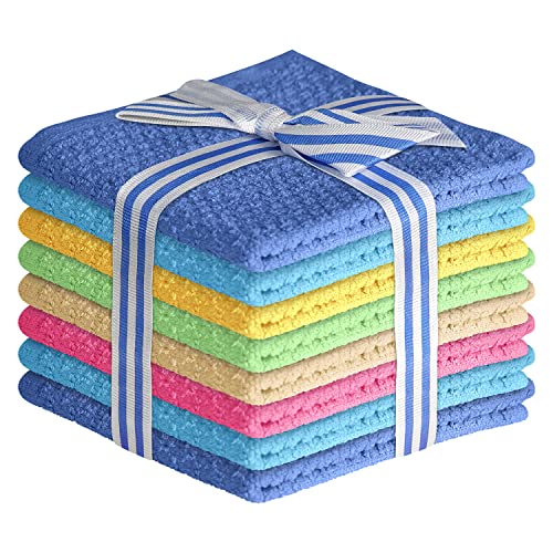 Elaine Karen 100% Cotton WASHCLOTHS, 8pc Set, Colors May Vary