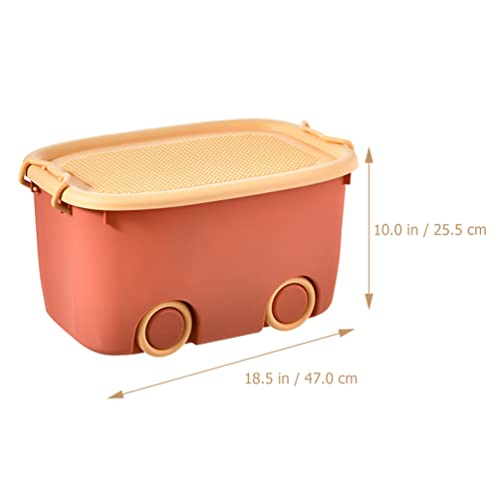 LIFKOME Children Toy Box Children Toy Storage Box Toy Storage Organizer Bins with Lid Rolling Plastic Storage Boxes with Wheels for Home& Office Organization Organizer Box Children Toy Storage Box