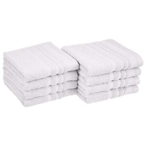 amazon basics cosmetic friendly hand towel - 8-pack, scenic snow