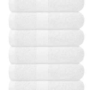 Avalon Bath Towels for Bathroom 100% Cotton White Bathroom Towels Pack of 6 (22x44 inches) - Quick Drying Bath Towels Set Small, Light Weight & Absorbent Perfect Gym & Pool Towel Set