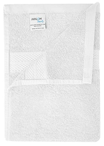 Avalon Bath Towels for Bathroom 100% Cotton White Bathroom Towels Pack of 6 (22x44 inches) - Quick Drying Bath Towels Set Small, Light Weight & Absorbent Perfect Gym & Pool Towel Set