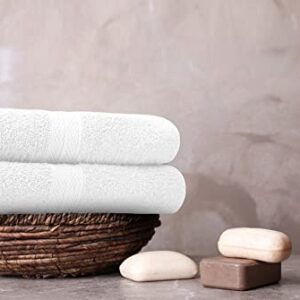 Avalon Bath Towels for Bathroom 100% Cotton White Bathroom Towels Pack of 6 (22x44 inches) - Quick Drying Bath Towels Set Small, Light Weight & Absorbent Perfect Gym & Pool Towel Set