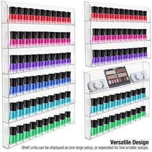 Sorbus Nail Polish Wall Rack Display Holder - Stylish Organizer for Home, Salon, Spa, Tattoo Shop, 6-Tiers, Holds Up to 90 Bottles, Acrylic 2-Piece Display