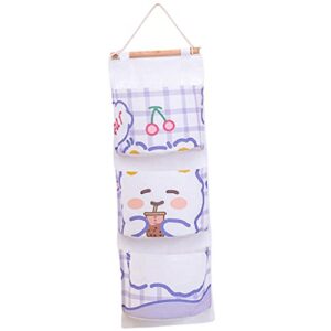 leefasy stylish 3 wall door hanging storage bag organizer waterproof closet pouch for small accessory toys decor,