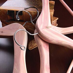 Deluxe Cedar Suit Hanger, Box of 6, 2 Inch Wide Hangers with Solid Wood Pant Bar by The Great American Hanger Company