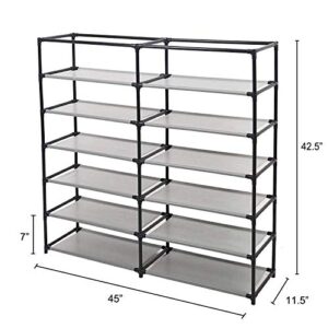 Livebest 6 Tier Shoe Rack with Water Proof Cover 50 Pairs Shoes Portable Storage Organizer Cabinet Tower Shelf Red