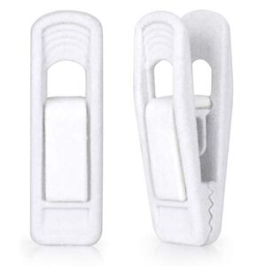 ODILCO White 26pc Velvet Hanger Clips, Pants Velvet Clips, Flocked Clothes Hanger Velvet Finger Grip Clips for Thin Hangers