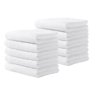 yoofoss luxury bamboo washcloths towel set 10 pack baby wash cloth for bathroom-hotel-spa-kitchen multi-purpose fingertip towels and face cloths 10'' x 10'' - white