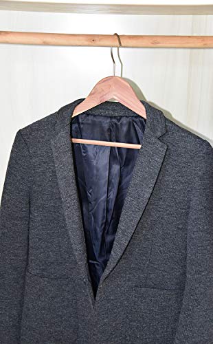 Wahdawn 4-Pack Cedar Coat Hanger /w Pants Bar, Finish Smooth Surface Well Dried Heavy Duty Cedarwood Suit Jacket Hanger, 50 Cedar Balls