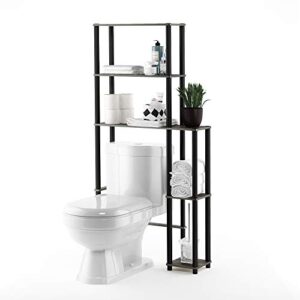 Furinno Turn-N-Tube with 5 Shelves Toilet Space Saver, French Oak Grey/Black