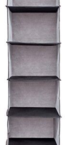 Internet's Best Hanging Closet Organizer - 6 Shelf - Clothing Sweaters Shoes Accessories Storage - Grey