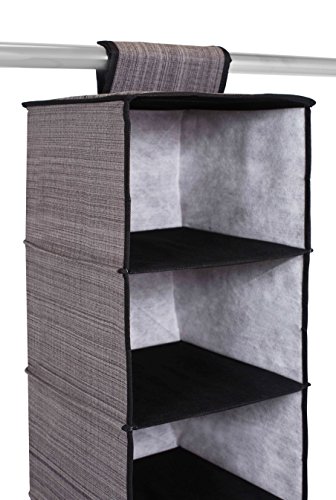 Internet's Best Hanging Closet Organizer - 6 Shelf - Clothing Sweaters Shoes Accessories Storage - Grey