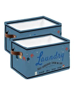 laundry room clothes cube storage organizer bins with handles, 15x11x9.5 inch collapsible canvas cloth fabric storage basket, wash dry iron fold books kids' toys bin boxes for shelves, closet