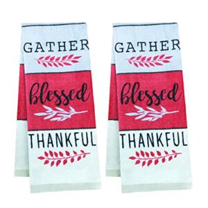hand dry towel, hanging hand towels, 2 pack,retro and beautiful, soft and absorbent, kitchen and bathroom decor, guest use, beautiful gift box