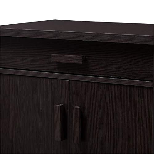 BOWERY HILL Contemporary Shoe Cabinet in Wenge Brown