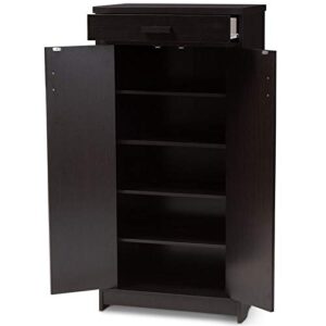 BOWERY HILL Contemporary Shoe Cabinet in Wenge Brown