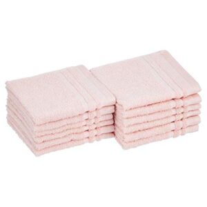 amazon basics cosmetic friendly washcloths - 12-pack, carnation blush