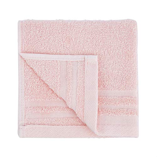 Amazon Basics Cosmetic Friendly Washcloths - 12-Pack, Carnation Blush