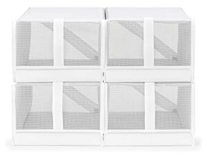 whitmor white mesh shoe boxes-set of 4