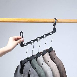 Black Space Saving Hangers,20pcs Closet Organizers and Storage,Magic Hangers Space Savers Bedroom for Clothes