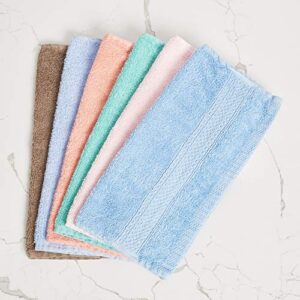 Luxurious Washcloths – Set of 12 – Size 13” x 13” – Thick Loop Pile Washcloth – Absorbent and Soft 100% Ring-Spun Cotton Wash Cloth – Lint Free Face Towel – Wash Cloths Perfect for Bathroom