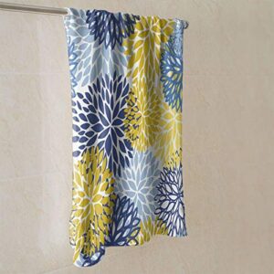 MSGUIDE Blue Yellow Navy Chrysanthemum Flowers Hand Towels for Bathroom Clearance Decor Face Towels Microfiber Towels Soft Fingertip Towel for Gym Yoga Spa Pool Sport Hotel