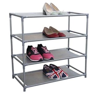home basics multipurpose 12 pair non-woven free-standing shoe rack (4-tier)