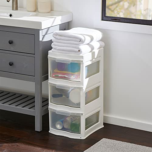 Life Story Classic 3 Shelf Storage Organizer Plastic Drawers, White (3 Pack)