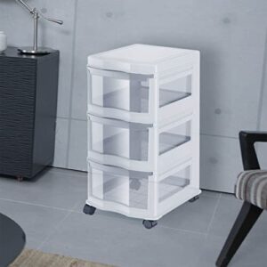 Life Story Classic 3 Shelf Storage Organizer Plastic Drawers, White (3 Pack)