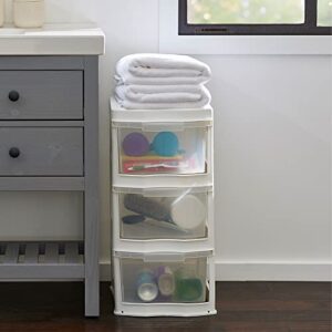 Life Story Classic 3 Shelf Storage Organizer Plastic Drawers, White (3 Pack)