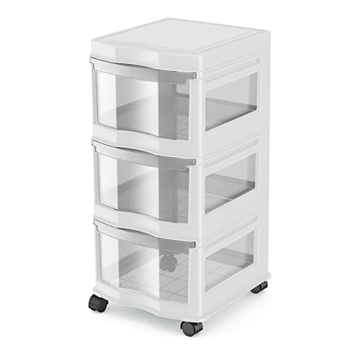 Life Story Classic 3 Shelf Storage Organizer Plastic Drawers, White (3 Pack)