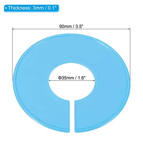 PATIKIL Clothes Dividers, 6 Pack Closet Clothing Rack Size Dividers Blank Labels Sorting Round Separator for Closet, Light Blue