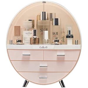home fashion drawer makeup storage box bathroom brush lipstick holder desktop acrylic jewelry cosmetic skin care organizer rack (large,pink)
