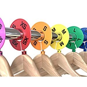 Discount Sizing Set of Colored Clothing Round Rack Size Dividers (XXS - XXXL) Various Quantities Available (40)