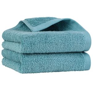 piccocasa bathroom hand towels, 16 x 28 inch - soft 100% cotton highly absorbent hand towel face drying towel for bath, hand, gym and spa(teal blue, 2 pack)