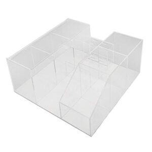 #N/A Makeup Organizer Eyelash Extension Supplies Storage Display Box w/Tweezer Holder Stand 22 x 22 x 10cm - Transparent Acrylic