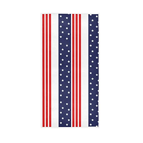 senya Soft Hand Towels for American Independence Day, USA Flag with Stripes Stars July 4th Patriotic Towels Highly Absorbent Hand Towels for Bathroom