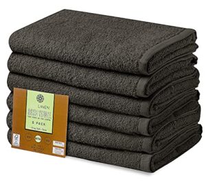 cotton bath towels set grey 24" x 48" pack of 6 ultra soft 100% cotton bath towel charcoal grey highly absorbent daily usage bath towel ideal for pool home gym spa hotel