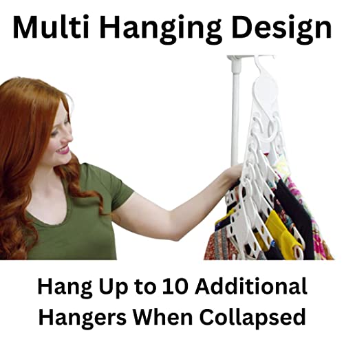 Wing Smart Hanger, Fits Adult & Kid Clothes Sizes, Space Saving & Multi Hanging, 5 Pack White