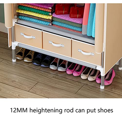 AWSAD Wardrobe Storage Large Canvas Wardrobe Clothes Storage with 3 Storage Boxes Good Bearing Capacity for Living Room, Bedroom Size: (170X90X45cm) (Size : 170X90X45cm A)