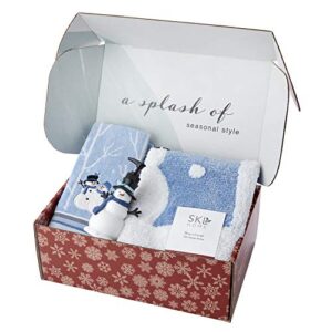 skl home winter friends half bath gift splash box (4 pieces), blue