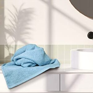 Brooklyn Linen 100% Cotton Bath Towels Set for Bathroom, 24x48 in Bath Towels 6 Pack, Large Hand Towels, Soft Absorbent, Premium Quality Aqua Blue Bath Towels