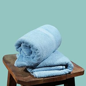 Brooklyn Linen 100% Cotton Bath Towels Set for Bathroom, 24x48 in Bath Towels 6 Pack, Large Hand Towels, Soft Absorbent, Premium Quality Aqua Blue Bath Towels