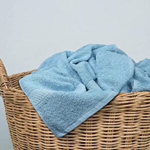 Brooklyn Linen 100% Cotton Bath Towels Set for Bathroom, 24x48 in Bath Towels 6 Pack, Large Hand Towels, Soft Absorbent, Premium Quality Aqua Blue Bath Towels