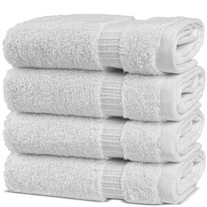 chakir turkish linens | hotel & spa quality 100% cotton premium turkish towels | soft & absorbent (4-piece washcloths, white)