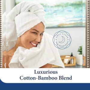 Cosy House Collection Luxury Rayon Derived from Bamboo Blend 2-Pack Towel Set - Ultra Soft, Absorbent and Quick Drying - Plush Cotton Hotel Spa Quality - 15" x 26" (Hand Towel, White)