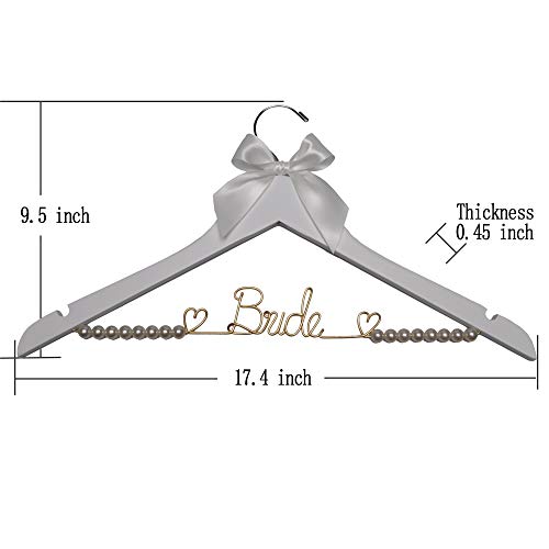 Vnque Wedding Dress Hanger Bride Hanger Wire Hanger Bridal Gift (White Gold Wire)