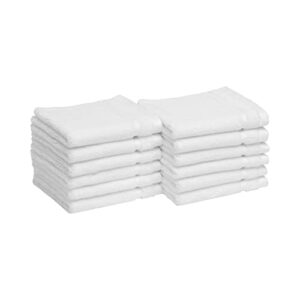amazon basics cotton washcloths, made with 30% recycled cotton content - 12-pack, white